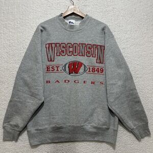 Vintage '90s Pro Player Wisconsin‎ Badgers Sweatshirt Crewneck Size L USA Made
